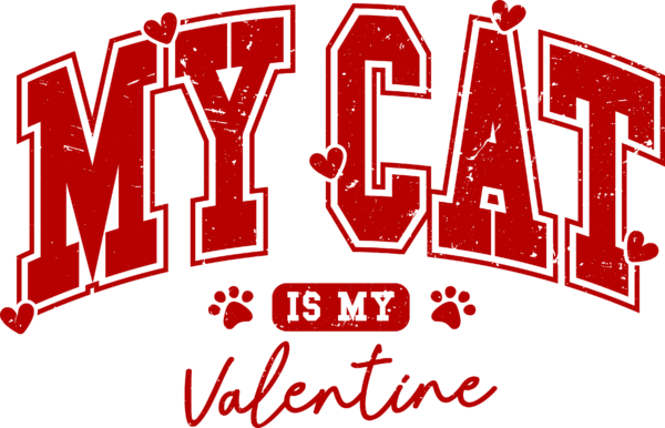 Valentine Long Sleeve my cat red 2x-3x